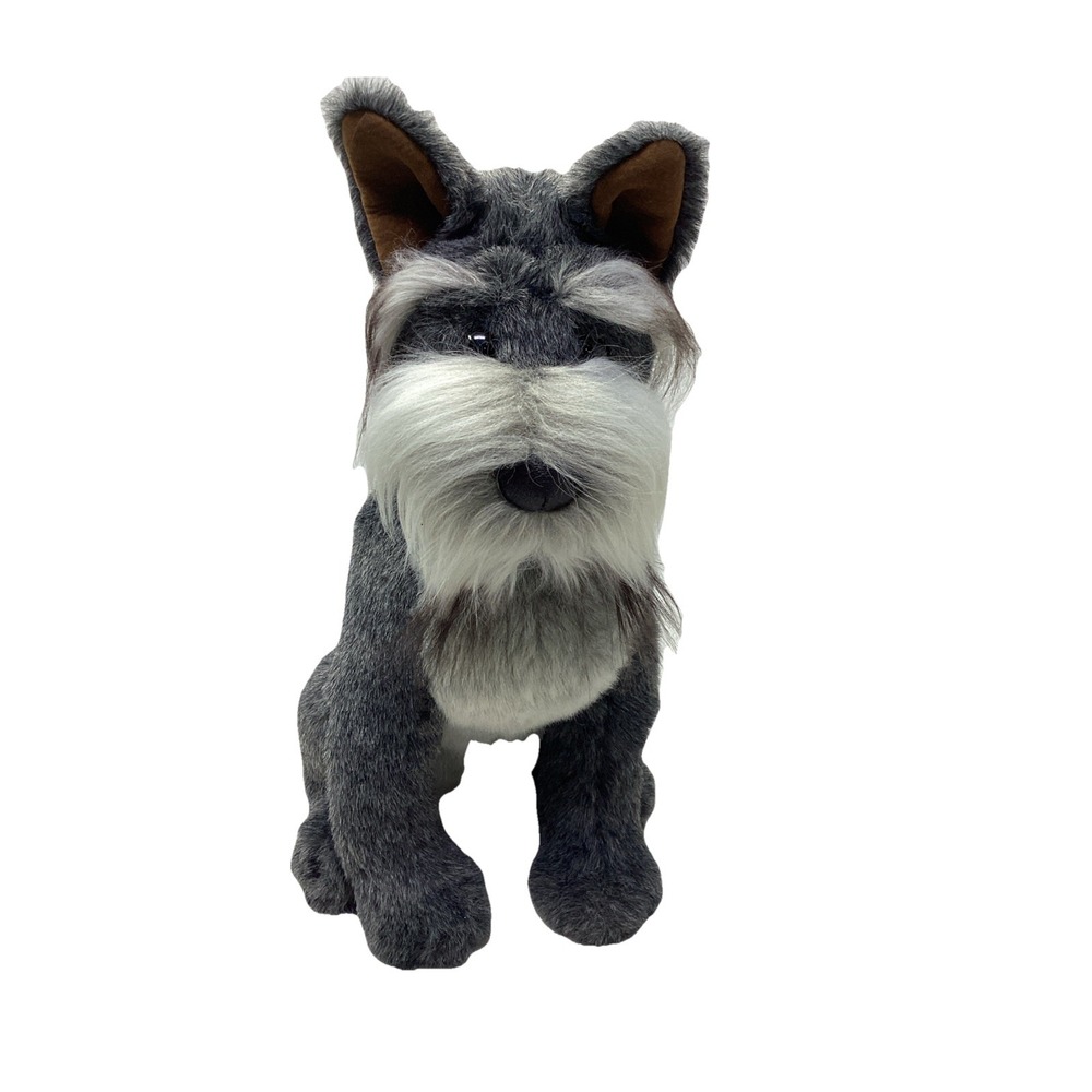 TY Classic Max Schnauzer Dog Plush Stuffed Toy Realistic 12 Inch 2000
